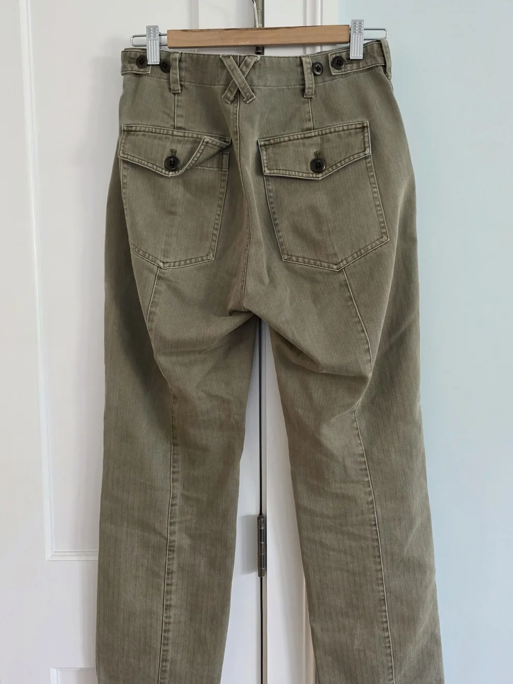 ALEX MILL Neil Pant In Herringbone, Vintage Olive, Size 0 - Picture 2 of 12
